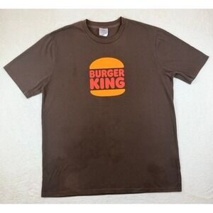 Burger King Crew T-Shirt Mens XL Chocolate Brown Graphic Logo Short Sleeve Tee
